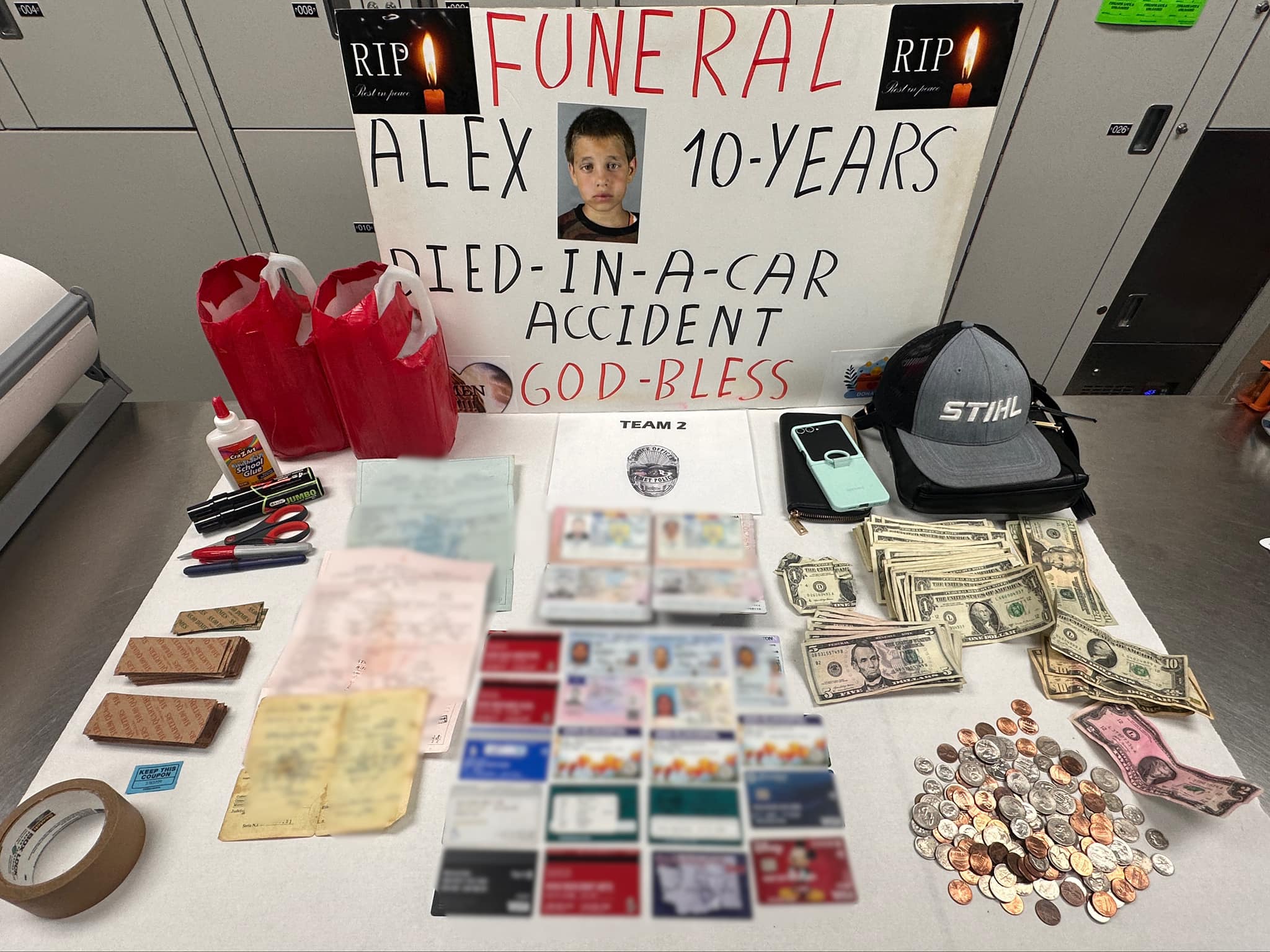 Two alleged scammers were arrested in Hemet after soliciting donations for a fake funeral of a child on Feb. 23, 2025. (Hemet Police Department)