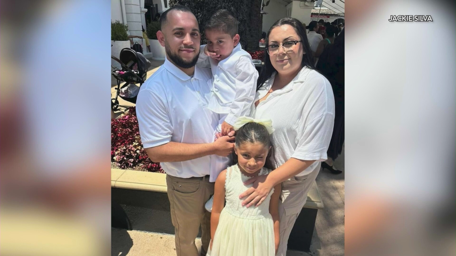 Jesse Garza is seen with his wife and two children. (Garza Family)
