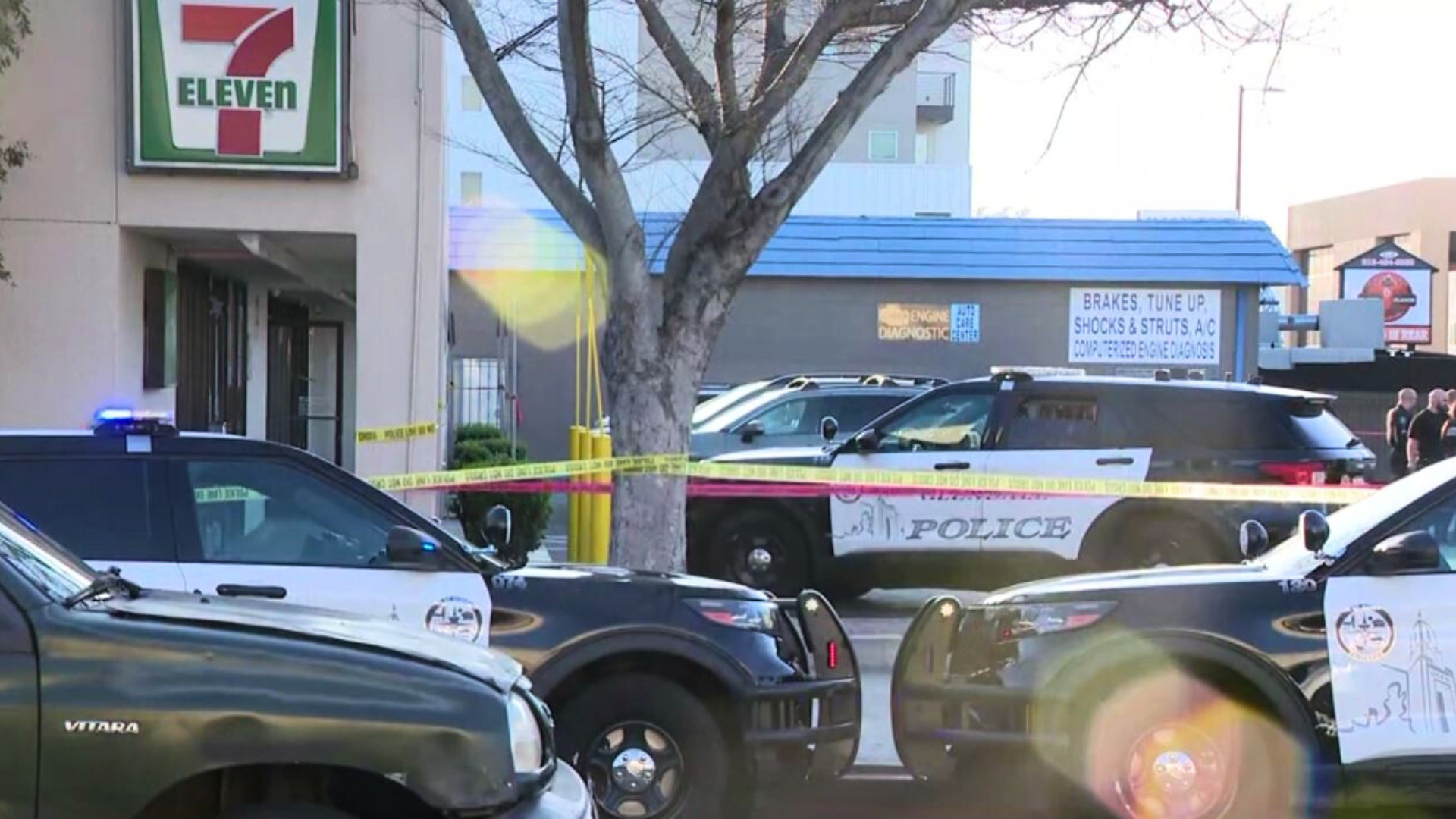A man was found fatally shot outside a Glendale shopping plaza on March 8, 2025. (KTLA)