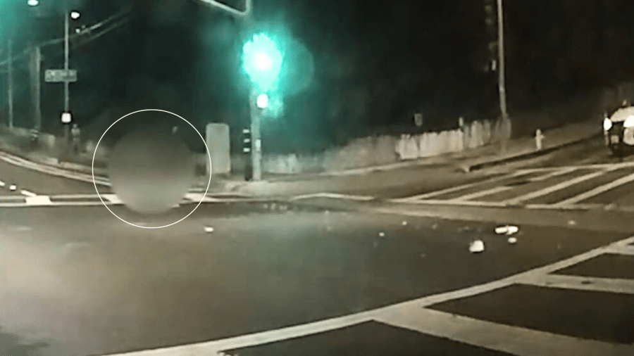 The impact sent the man flying onto the car’s windshield and roof before he fell onto the road as the suspect driver sped away on March 1, 2025. (Los Angeles Police Department)