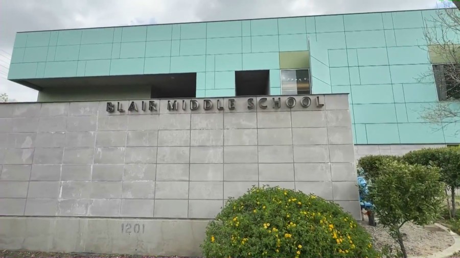 Blair Middle School in Pasadena, California. (KTLA)