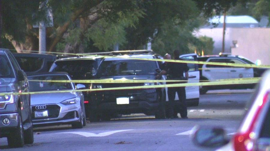 A man was shot and killed by his own brother after police said he was seen attacking and choking his elderly mother in her Beverly Grove home on March 7, 2025. (KTLA)