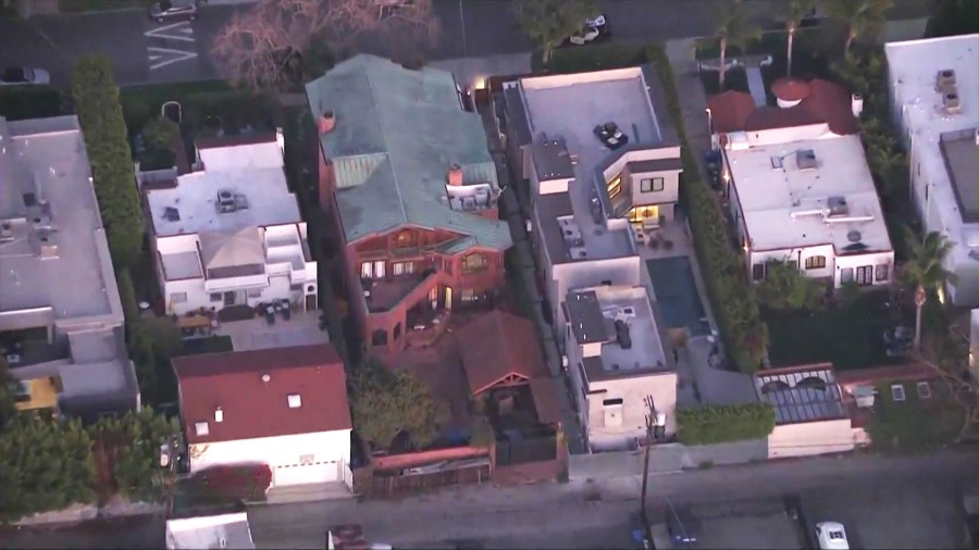 A man was shot and killed by his own brother after police said he was seen attacking and choking his elderly mother in her Beverly Grove home on March 7, 2025. (KTLA)