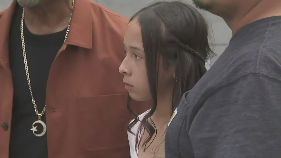 The parents of Noemi Hurtado, 11, are outraged after they say she was forced by a school security guard at her Pasadena middle school to duct tape her own mouth. (KTLA)