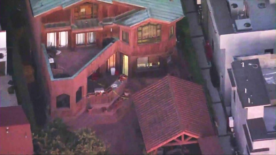A man was shot and killed by his own brother after police said he was seen attacking and choking his elderly mother in her Beverly Grove home on March 7, 2025. (KTLA)
