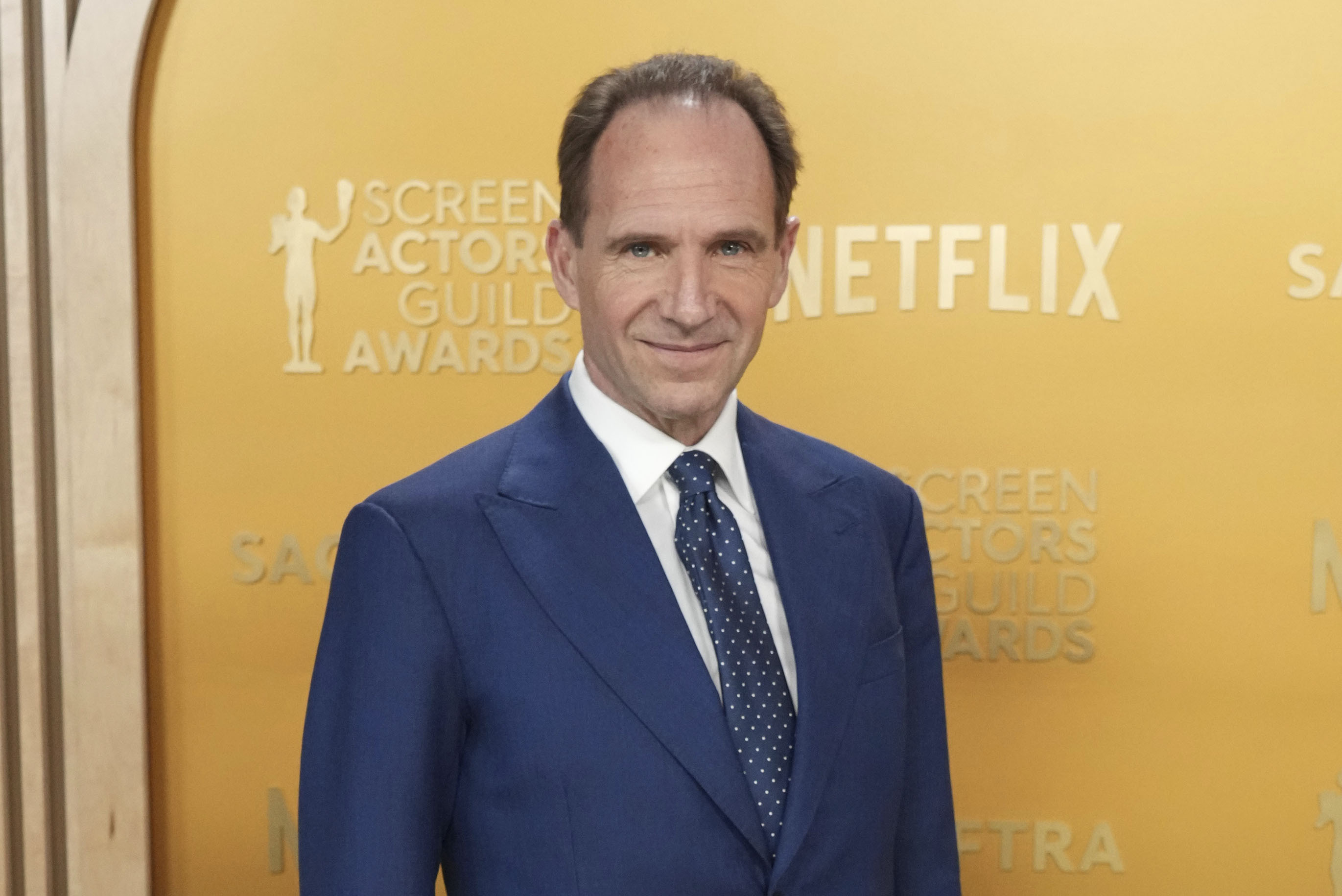 FILE - Ralph Fiennes appears at the 31st annual Screen Actors Guild Awards in Los Angeles on Feb. 23, 2025. (Photo by Jordan Strauss/Invision/AP, File)
