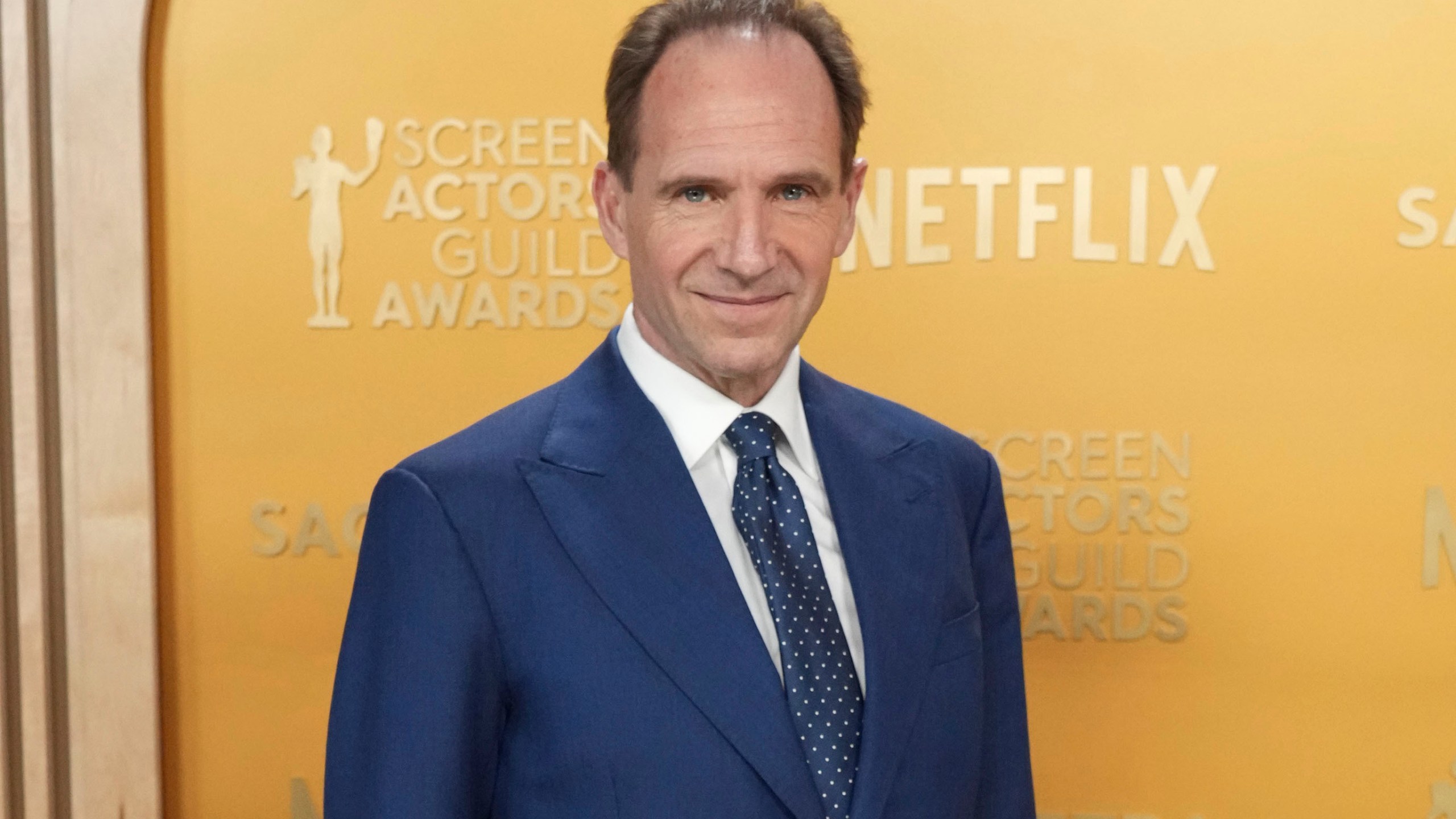 FILE - Ralph Fiennes appears at the 31st annual Screen Actors Guild Awards in Los Angeles on Feb. 23, 2025. (Photo by Jordan Strauss/Invision/AP, File)