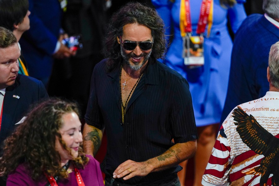 FILE - Actor Russell Brand is seen during the Republican National Convention Thursday, July 18, 2024, in Milwaukee. (AP Photo/Matt Rourke, file)
