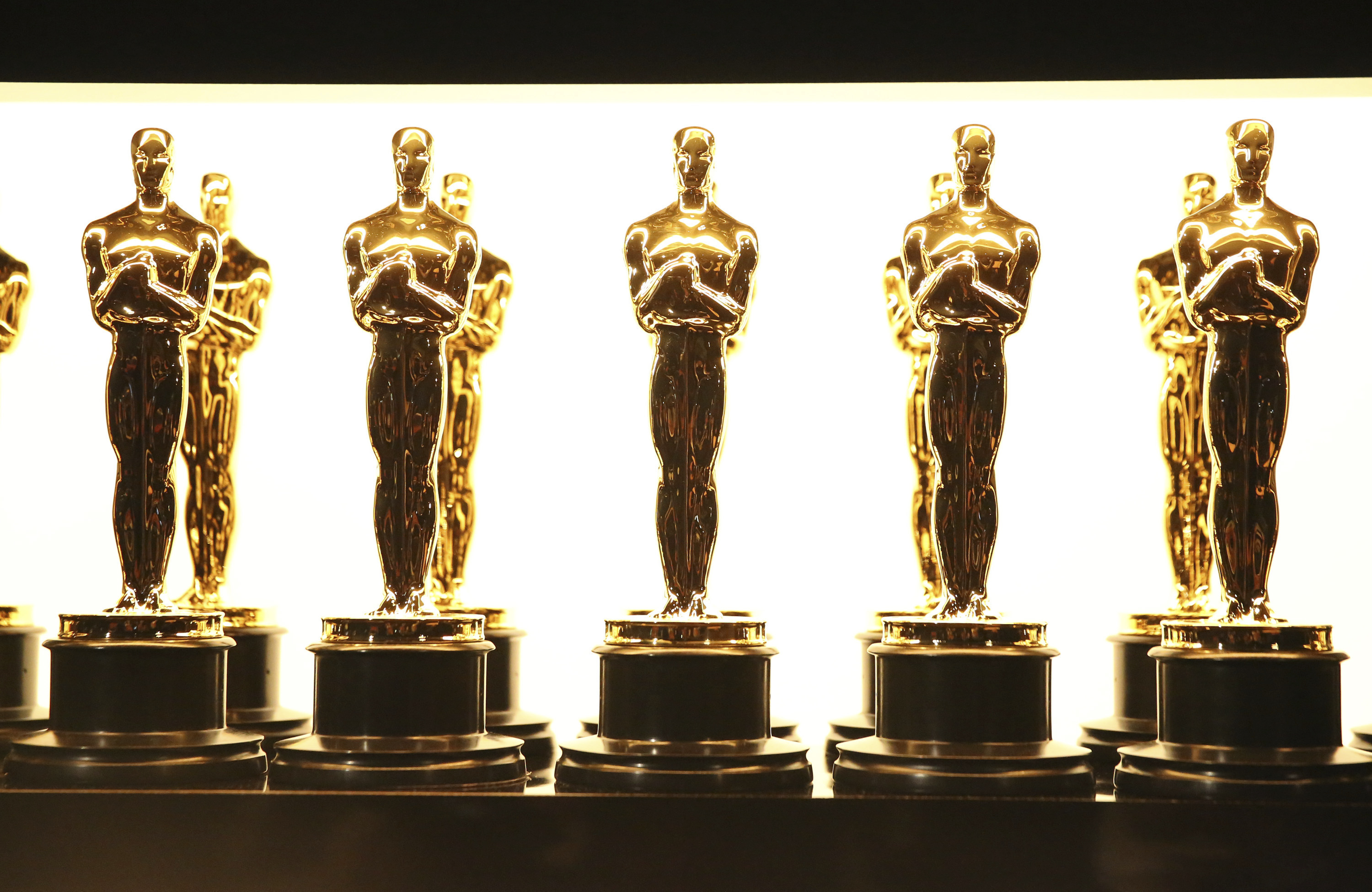 FILE - Oscar statuettes appear backstage at the Oscars in Los Angeles on Feb. 26, 2017. (Photo by Matt Sayles/Invision/AP, File)