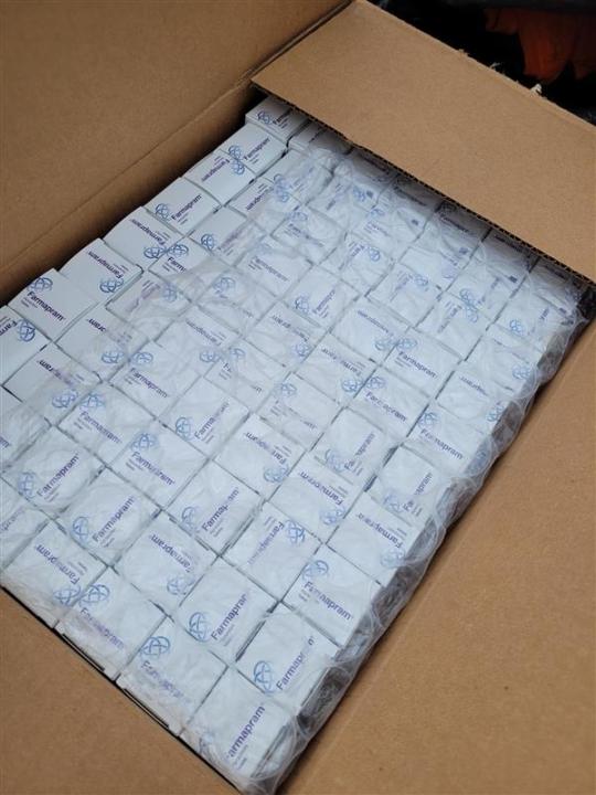 Photos from U.S. Border Patrol San Diego Sector shows a cache of illegal Xanax pills that were recovered during a traffic stop near San Clemente on April 16, 2025. (U.S. Customs and Border Protection)