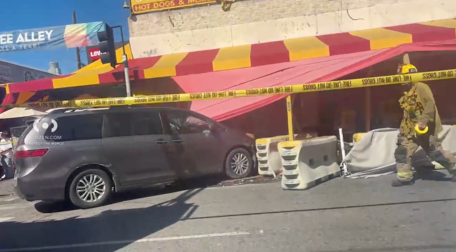 Car into crowd in DTLA