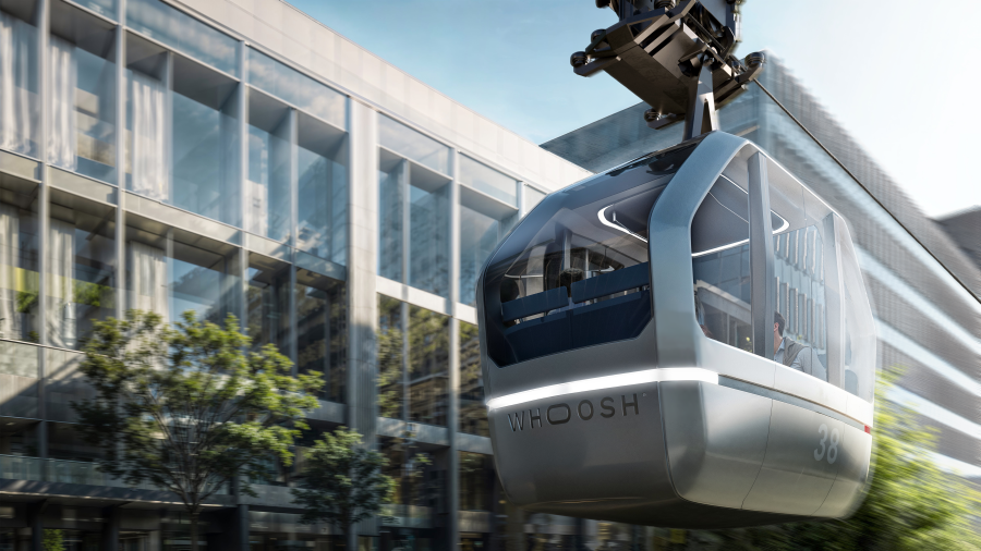 A rendering of Swyft Cities Whoosh gondola system is shown in this promotional image from the transit startup.