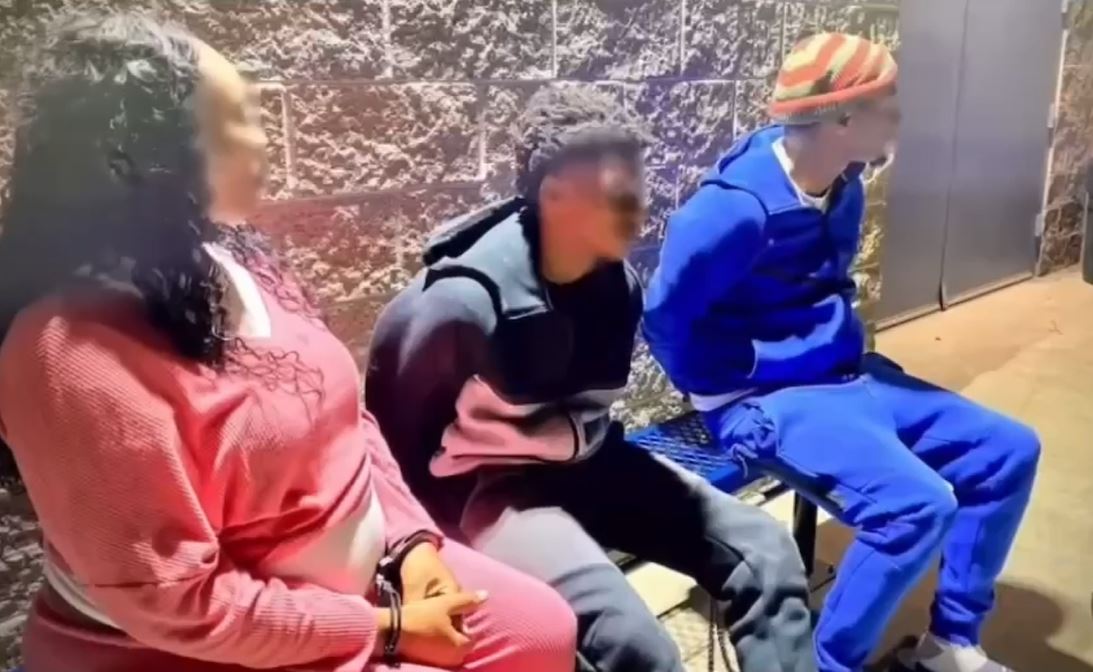 Upland Police provided blurred photos of the family of three that was arrested for retail theft after ransacking a Target store in Upland on April 16, 2025.