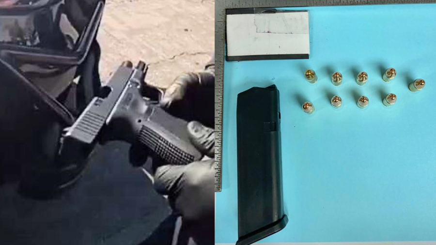 A loaded handgun was found on the male suspect during his arrest outside an El Segundo sports memorabilia store on April 10, 2025. (El Segundo Police Department)