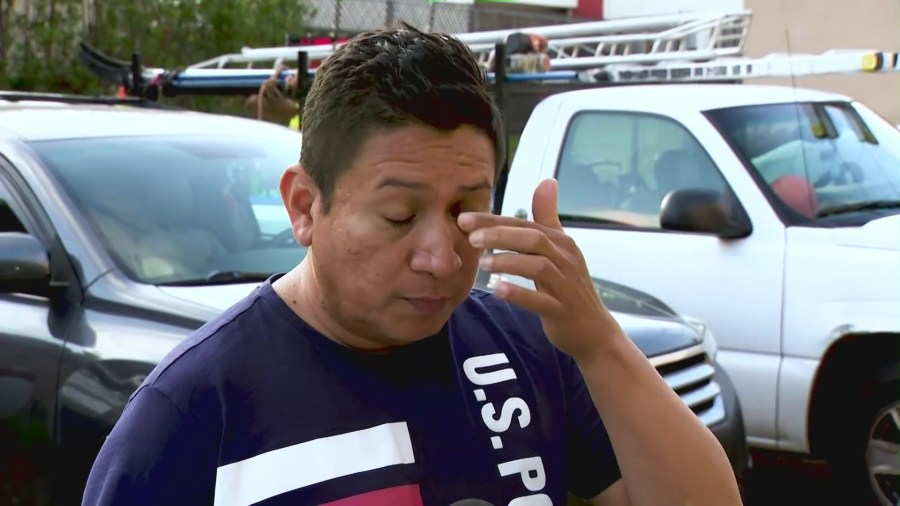 Javier Ibarra speaks to KTLA on April 29, 2025, recounting the terrifying moment a male suspect repeatedly beat him while yelling racial slurs. (KTLA)