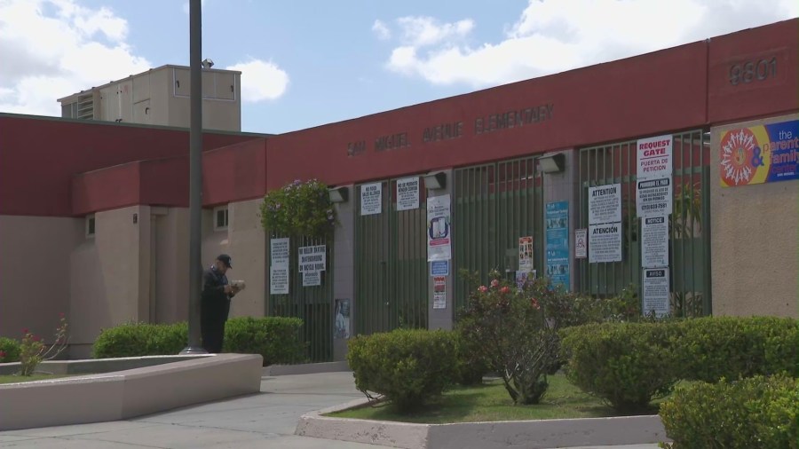 San Miguel Elementary School in South Gate, California. (KTLA)