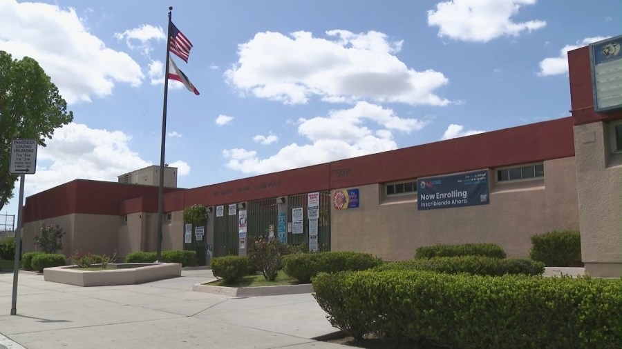 San Miguel Elementary School in South Gate, California. (KTLA)