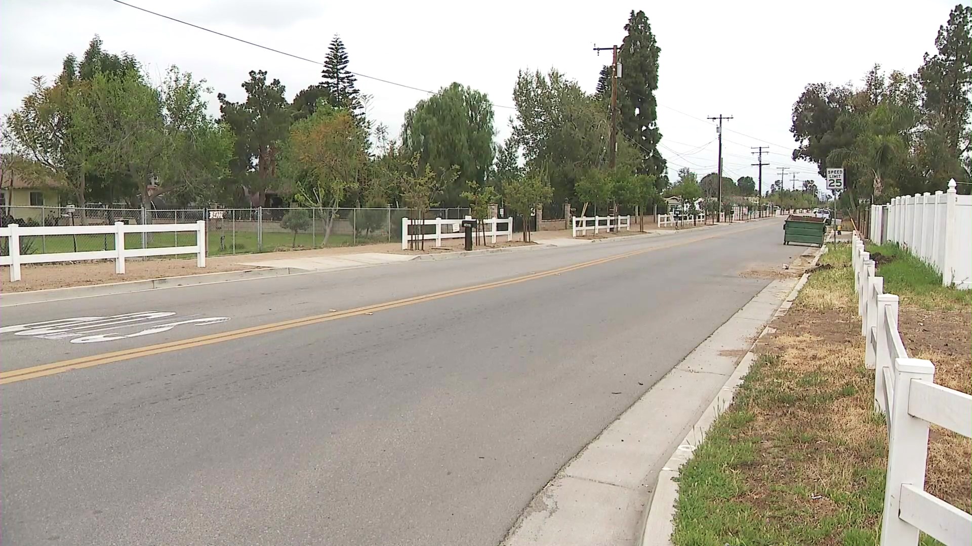 The 3400 block of Hillside Avenue in Norco where a proposed Christian megachurch may be built. (KTLA)