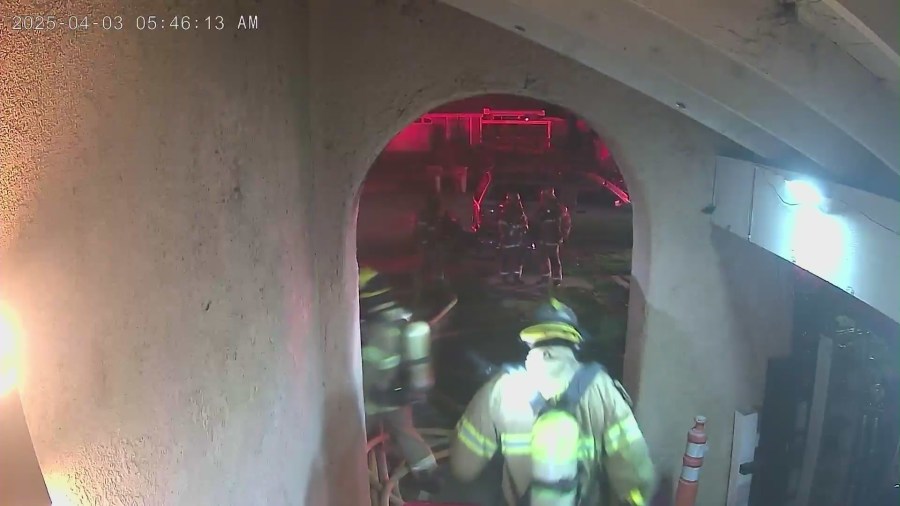 Anaheim firefighters responded quickly to rescue Nicole Hunter from her burning home. (Nicole Hunter)