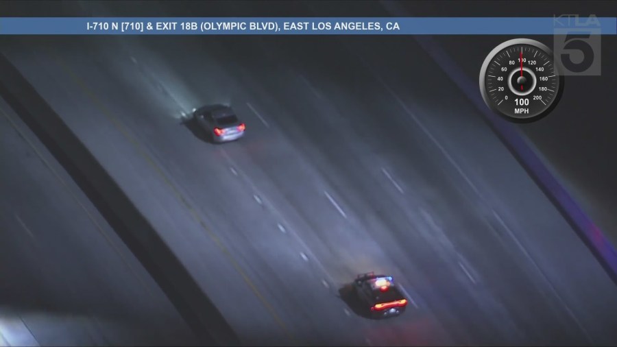 A suspect was arrested in Huntington Park after leading officers on a high-speed chase through Los Angeles County on April 19, 2025. (KTLA)