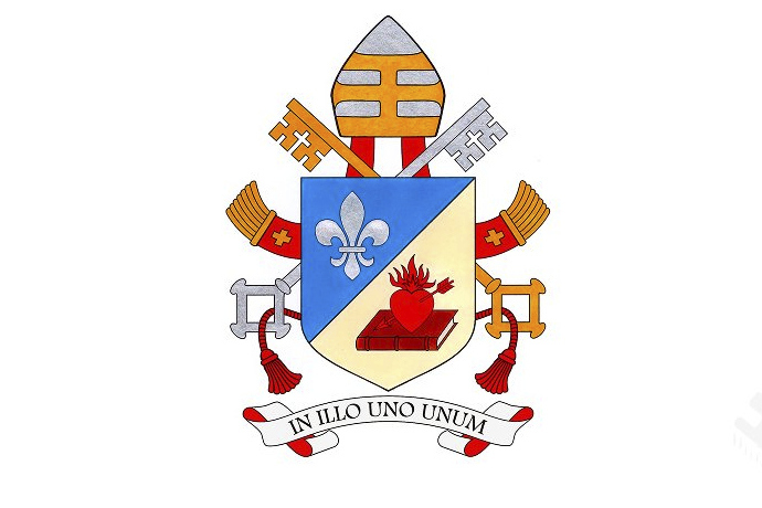 This image released by Vatican Governatorato Saturday, May 10, 2025. shows the Pope Leo XIV's coat of arms. (Vatican Secretariat of State via AP)