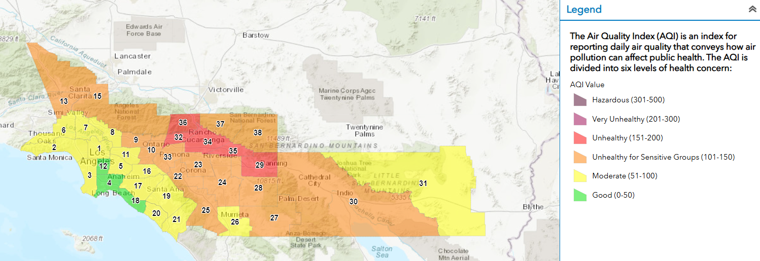 South Coast AQMD map