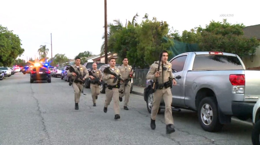 Two officers were hospitalized after being shot by a suspect in a Baldwin Park neighborhood on May 31, 2025. (KNN)