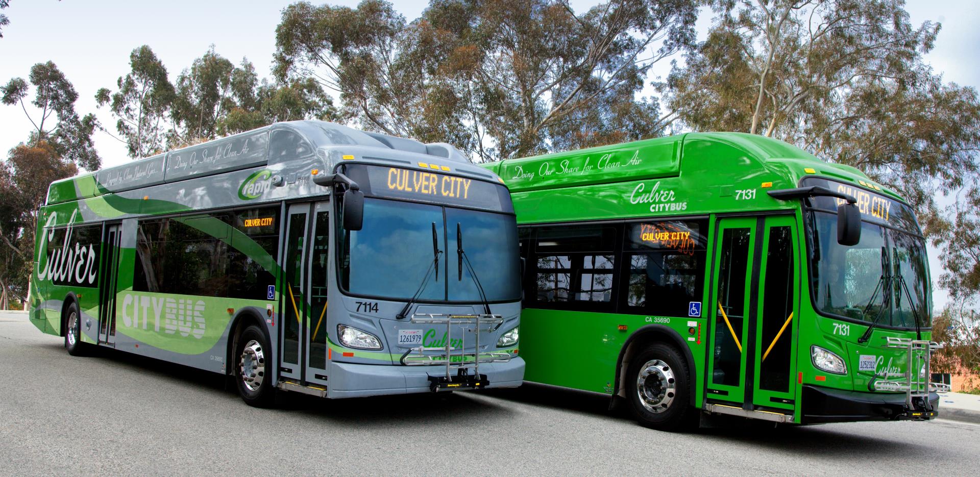 Two Culver CityBus vehicles are shown in this undated image from Culver City.