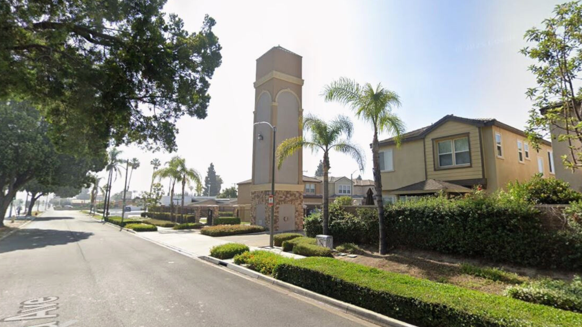 The entrance to a gated neighborhood in Garden Grove where the victim was stabbed by the suspect on May 31, 2025. (Google Maps)