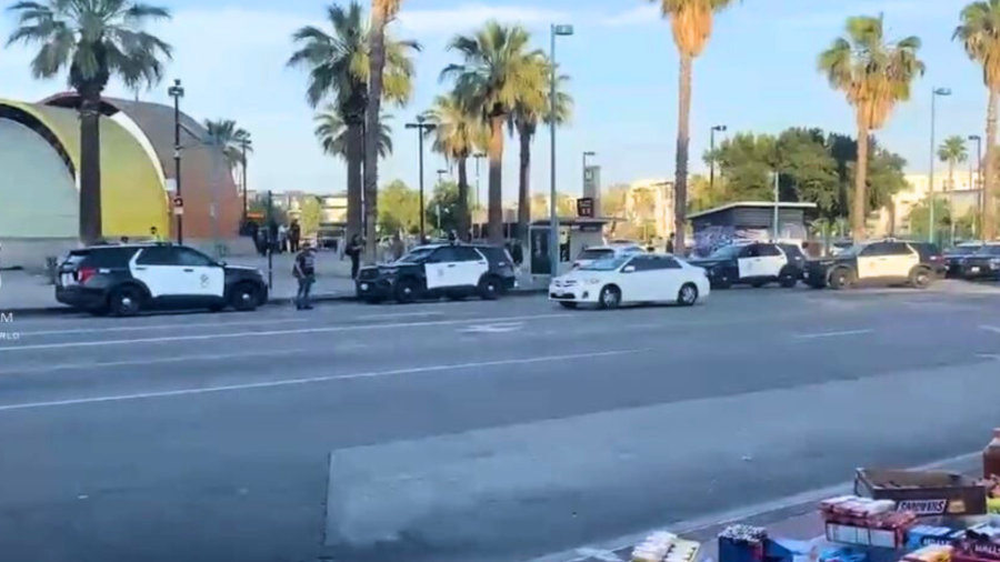 Three people were hospitalized after a violent stabbing and shooting outside a Metro station in North Hollywood on May 31, 2025. (Citizen)