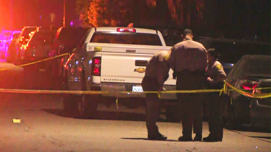 Two officers were hospitalized after being shot by a suspect in a Baldwin Park neighborhood on May 31, 2025. (KTLA)