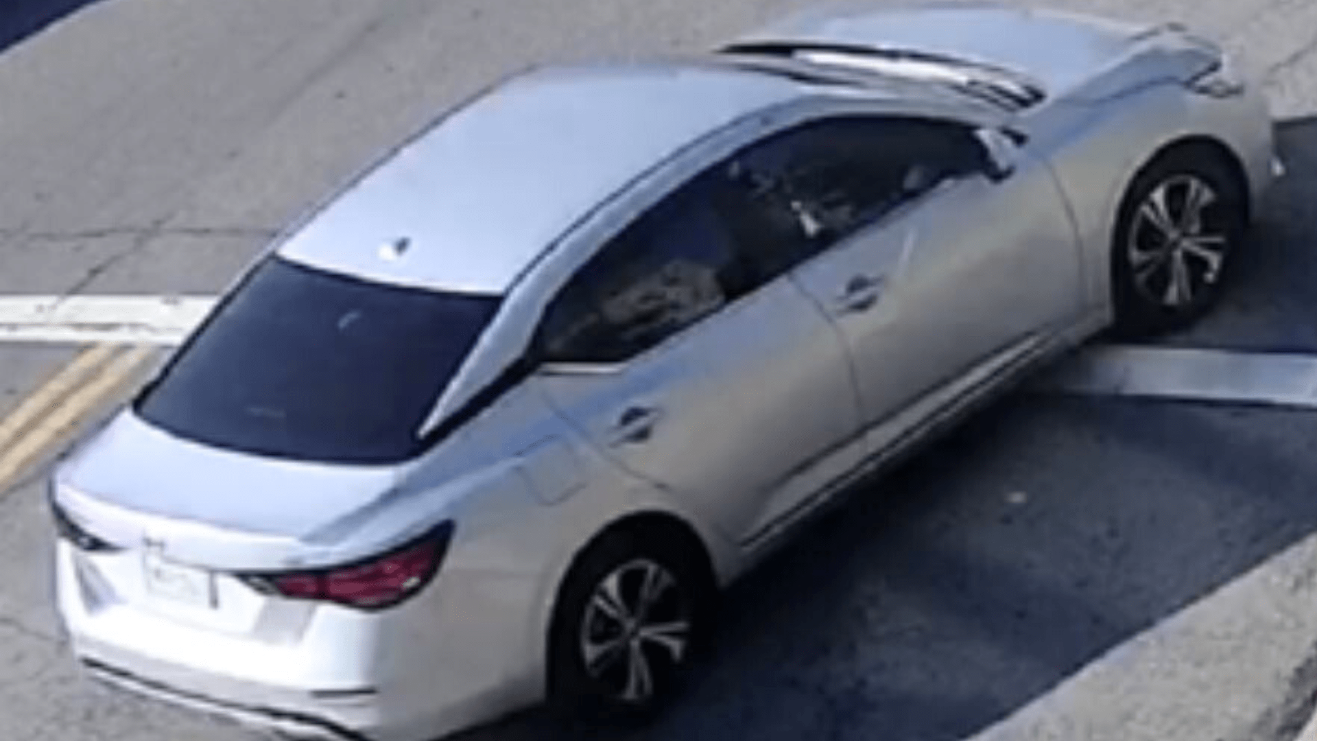 The suspect's 2023 silver Nissan Altima sedan was captured on nearby surveillance cameras. (Los Angeles County Sheriff's Department)