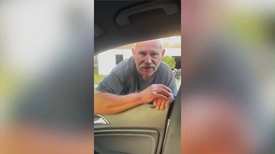 The male suspect yelled racial slurs at the victim before attacking her car with a power saw in Hollywood on May 13, 2025.