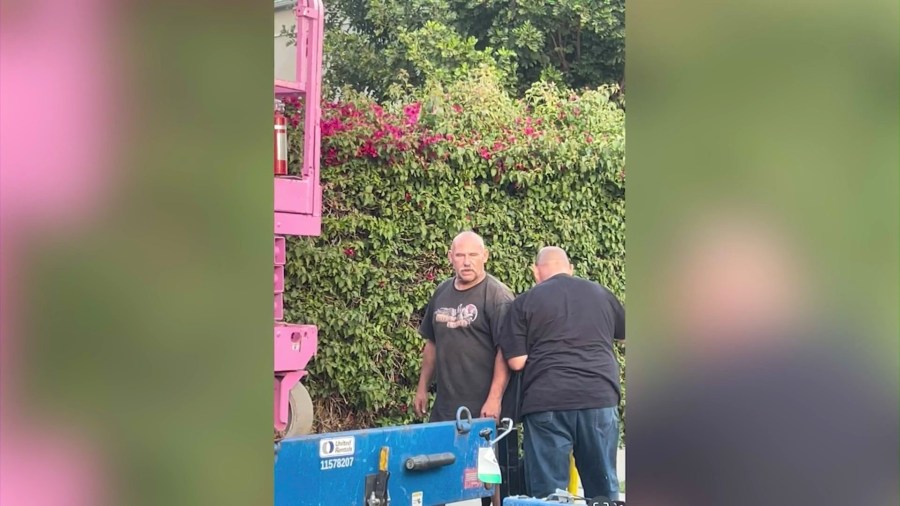 The male suspect yelled racial slurs at the victim before attacking her car with a power saw in Hollywood on May 13, 2025.