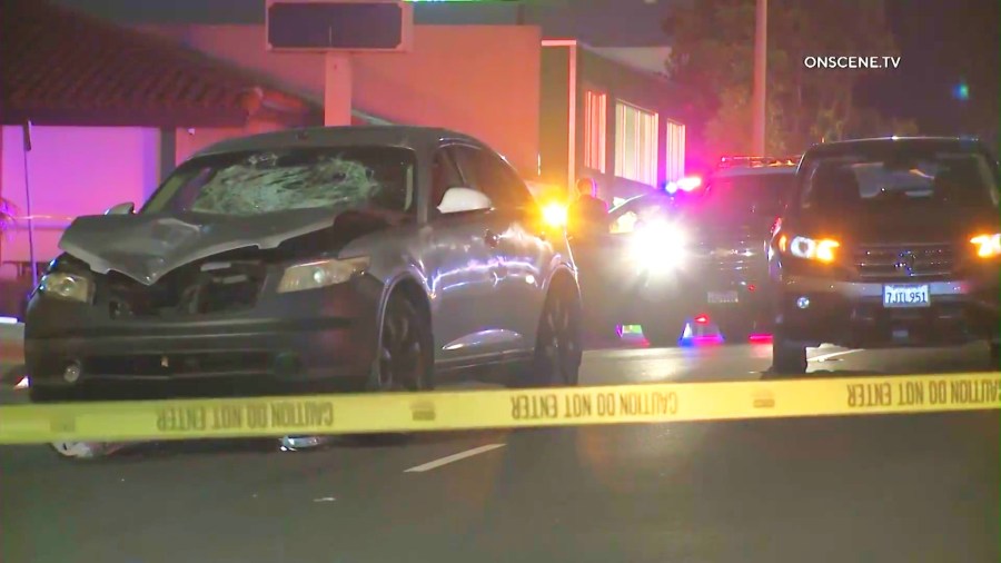 The suspect's vehicle seen after the deadly Manhattan Beach crash on May 4, 2025. (OnScene.TV)