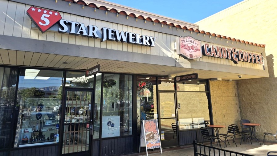 5 Star Jewelry & Watch repair and Dr. Conkey’s Candy and Coffee shop in Simi Valley. (Ventura County District Attorney’s Office)