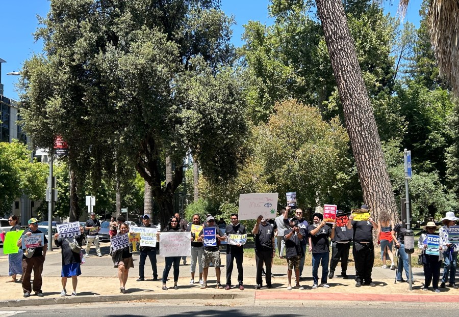 Hydrogen car protesters
