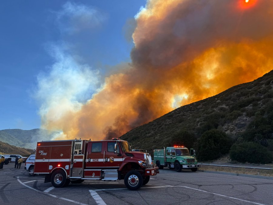 Evacuations are underway as a fast-moving wildfire continues growing near Silverwood Lake in San Bernardino County on June 28, 2025. (CAL FIRE)