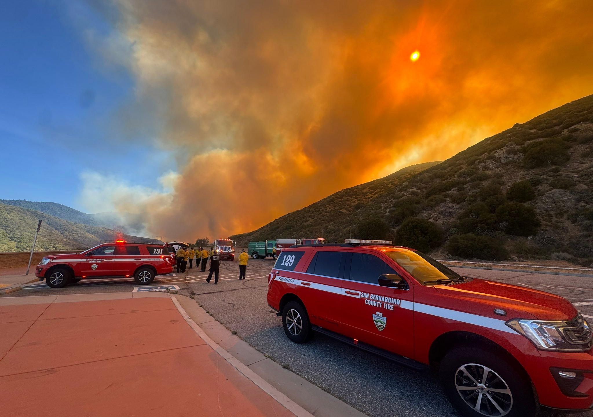 Evacuations are underway as a fast-moving wildfire continues growing near Silverwood Lake in San Bernardino County on June 28, 2025. (CAL FIRE)