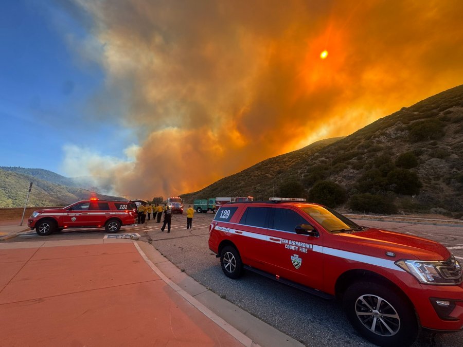 Evacuations are underway as a fast-moving wildfire continues growing near Silverwood Lake in San Bernardino County on June 28, 2025. (CAL FIRE)