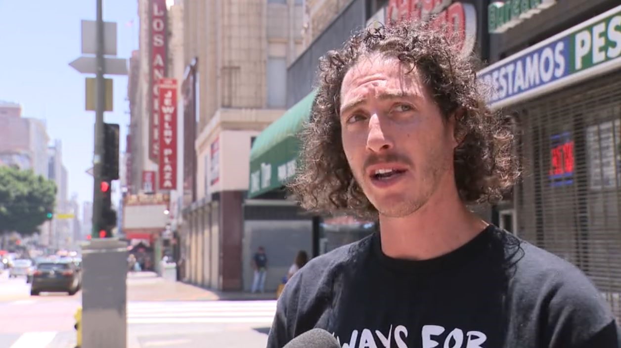 Sennett Devermont is known as mrcheckpoint on Instagram and uses the platform to alert Southern California communities of immigration raids and law enforcement activity. (KTLA)