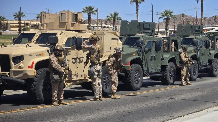 Photos shared by U.S. Northern Command shows Marines getting to make the journey from Twentynine Palms to Los Angeles where they were mobilized to assist federal agents who have been clashing with anti-ICE protesters on June 9, 2025. (U.S. Northern Command/Department of Defense)