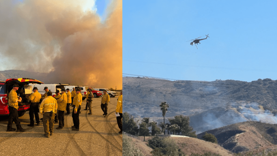 Evacuations are underway as a fast-moving wildfire continues growing near Silverwood Lake in San Bernardino County on June 28, 2025. (CAL FIRE)