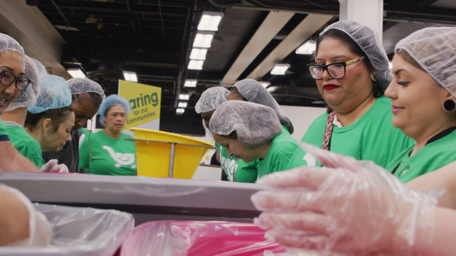 Volunteers assembled at the Queen Mary in Long Beach on June 27, 2025, to pack 1 million meals for local families in need.