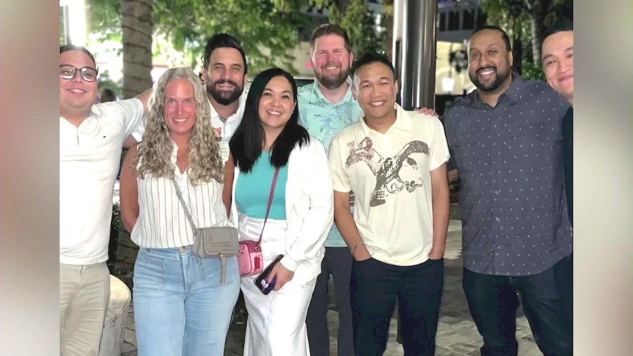Moe Rahman, (second from right), is seen with friends in a personal photo.