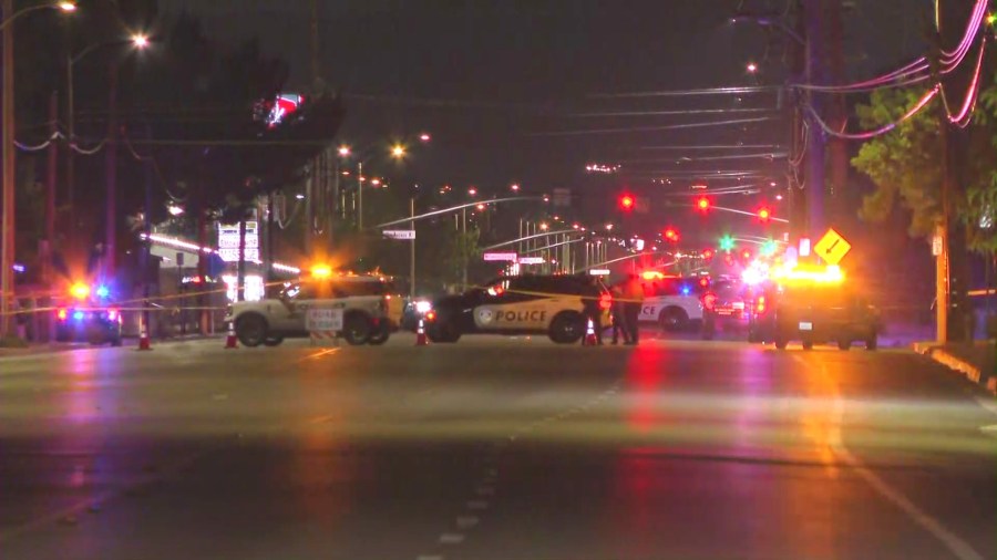 A Los Angeles County sheriff's deputy was rushed to the hospital in critical condition after being shot by a suspect in Lancaster on June 7, 2025. (KTLA)