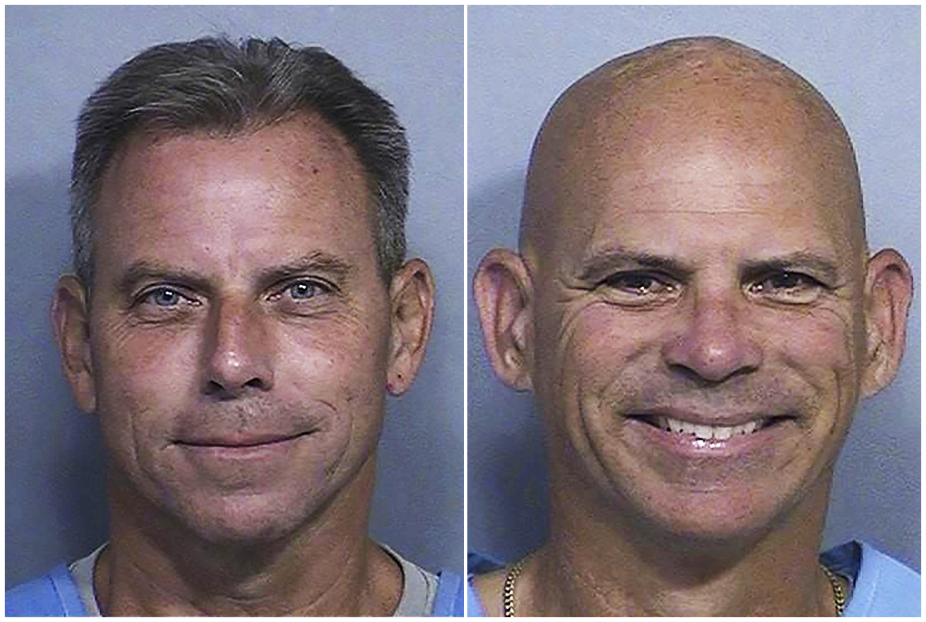 FILE - This combination of two booking photos provided by the California Department of Corrections shows Erik Menendez, left, and Lyle Menendez. (California Department of Corrections via AP, File)