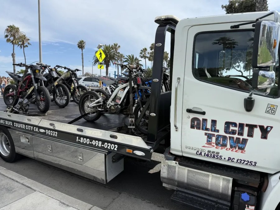 Santa Monica Police Department impounded 12 illegal e-bikes on July 26, 2025. (Santa Monica Police Department)