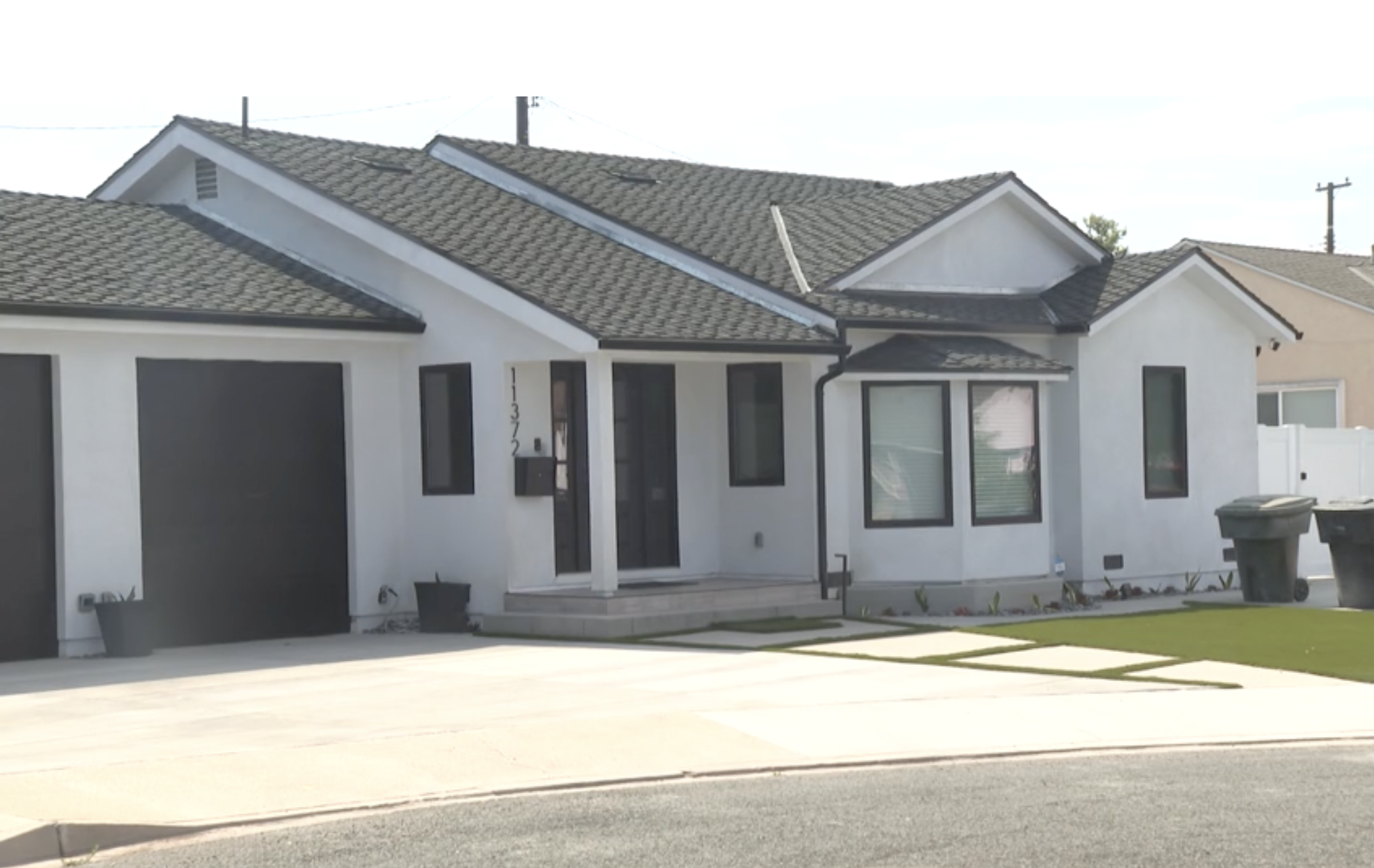 A home in Garden Grove where Miguel Lopez is believed to have murdered his wife, Crystal Gonzalez, on July 17, 2025. (KTLA)
