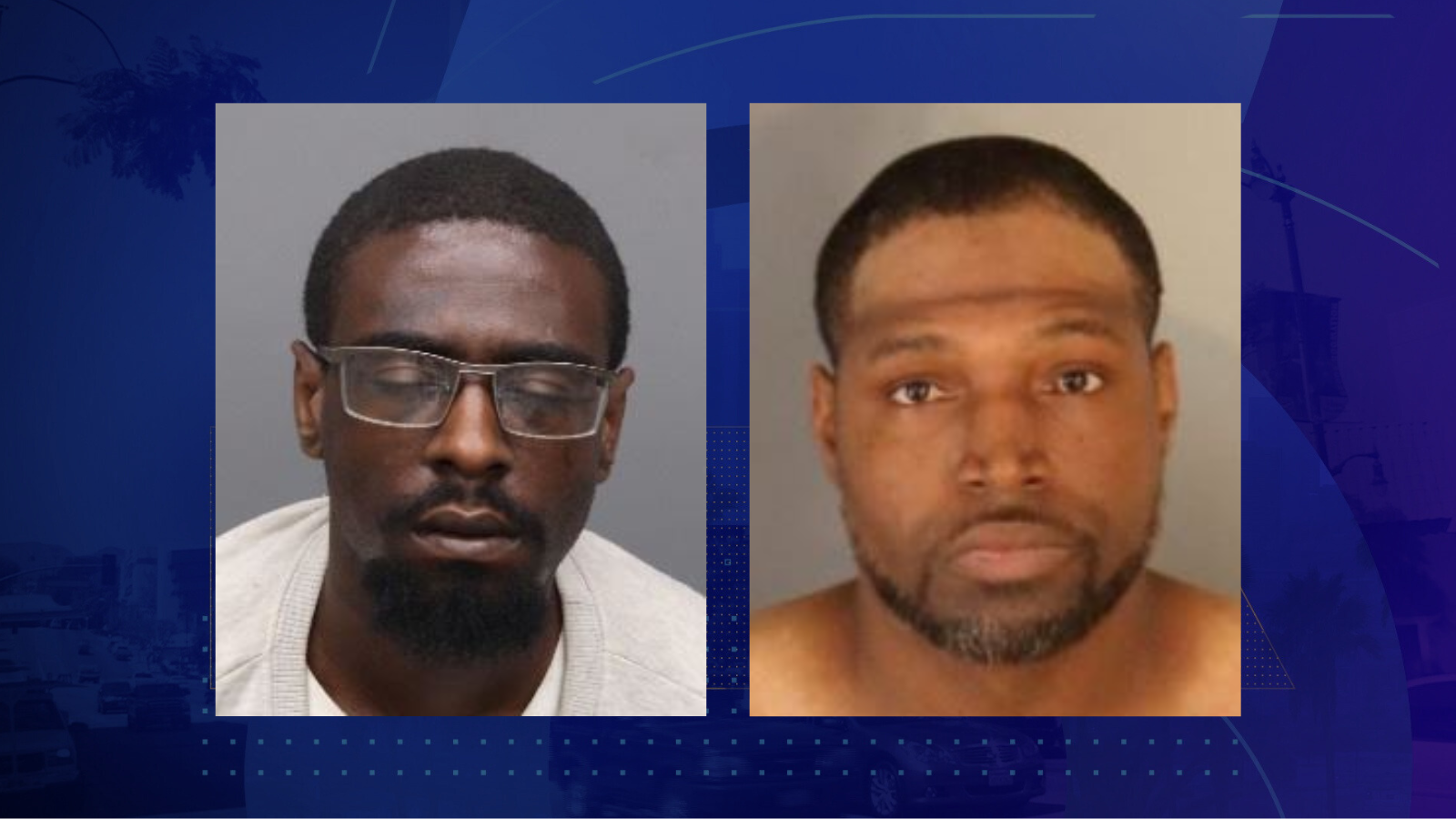 Kenneth Tucker, 37, of Riverside; Deshawn Hill, 36, of Riverside are shown in these undated mugshots. (Riverside County Sheriff's Department)